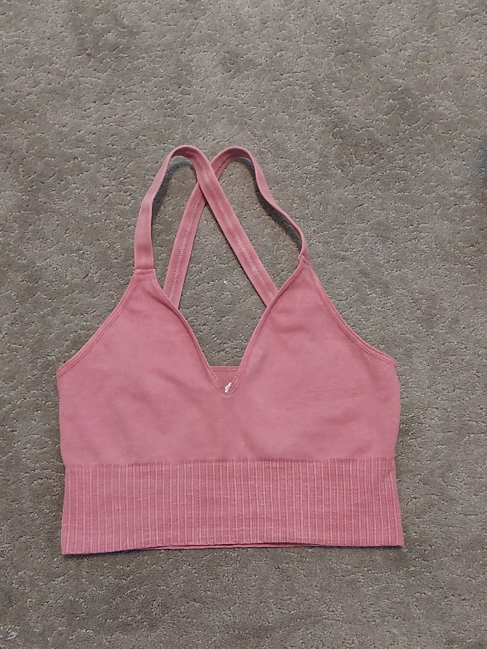 FP Movement by Free People Dusty Pink Seamless V-Neck Bralette Size xs/s